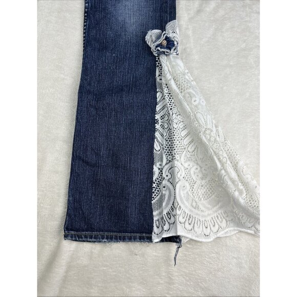Silver Jeans Toni Women’s 27 Custom Lace Flower Modified Hippie Boho Floral - Picture 6 of 16